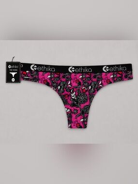 NWT Ethika Panties Womens Thong Cotton Spandex Breathable Size Medium